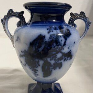 EXQUISITE COLBALT BLUE HANDLED MINI URN ON BARN